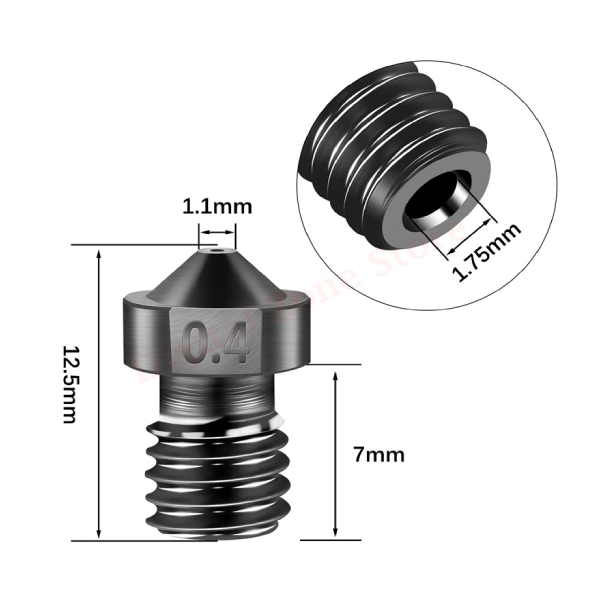 E3D V6 Nozzles Hardened Steel